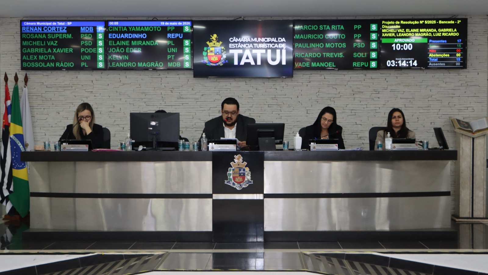 VEREADORES APROVAM TRÊS PROJETOS DE RESOLUÇÃO EM SESSÃO EXTRAORDINÁRIA